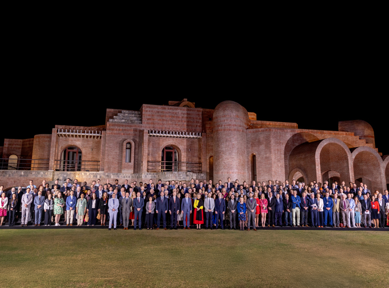 Groepsfoto tijdens de Belgische Economische Missie naar India onder leiding van Prinses Astrid