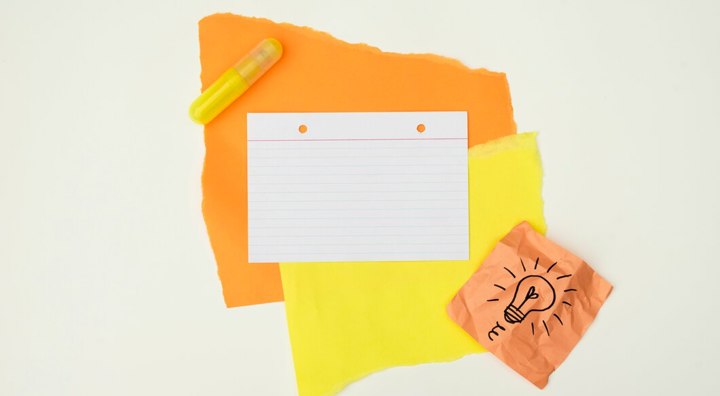 Color Paper Glue With Hand Drawn Light Bulb Note Paper Isolated White Background 23 2148245968